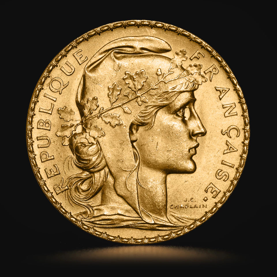 1914 France 20 Francs Marianne Rooster