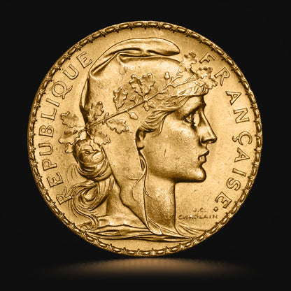 1914 France 20 Francs Marianne Rooster